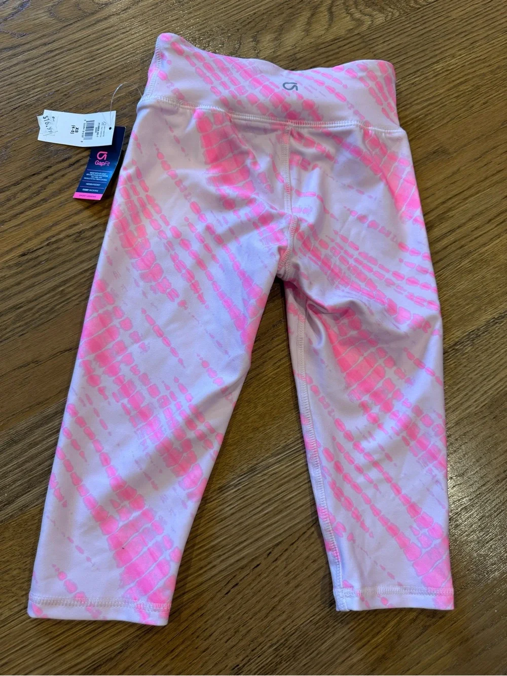 GAP Girls White and Hot Pink Patterned Crop Leggings